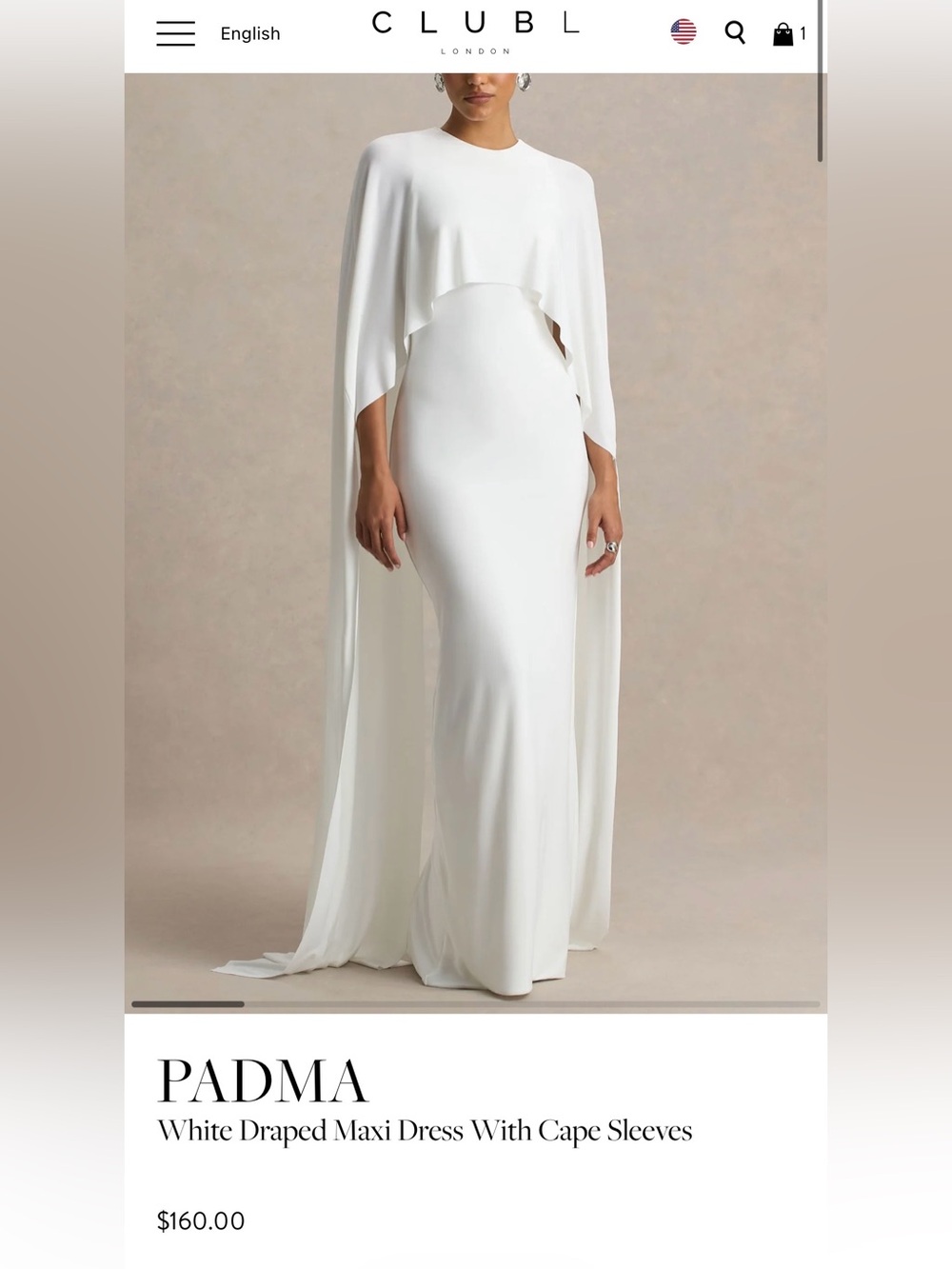 PADMA Club L White Elegant Fitted Maxi dress